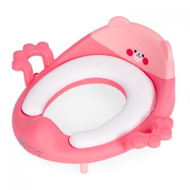 Reductor toaleta cu manere pentru copii ecotoys pp104 - roz edeedipp104pink