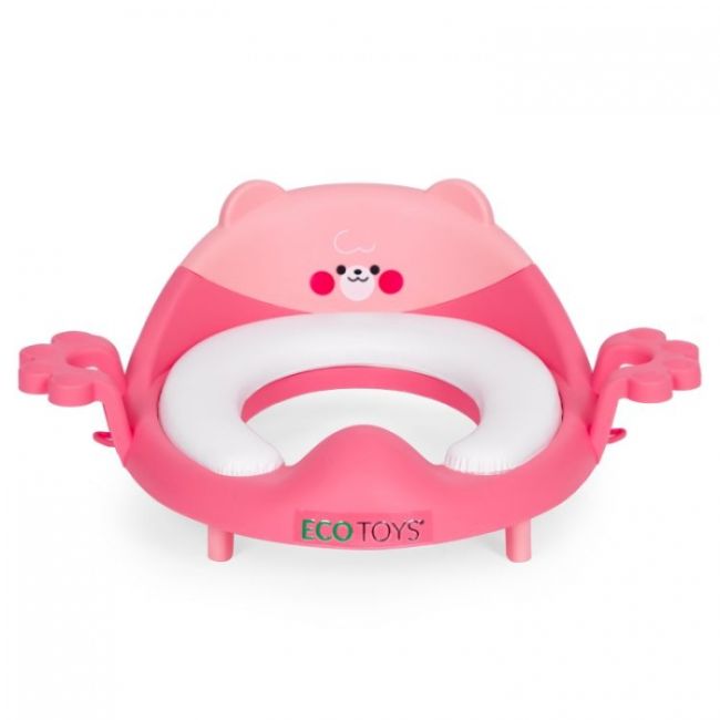 Reductor toaleta cu manere pentru copii ecotoys pp104 - roz edeedipp104pink