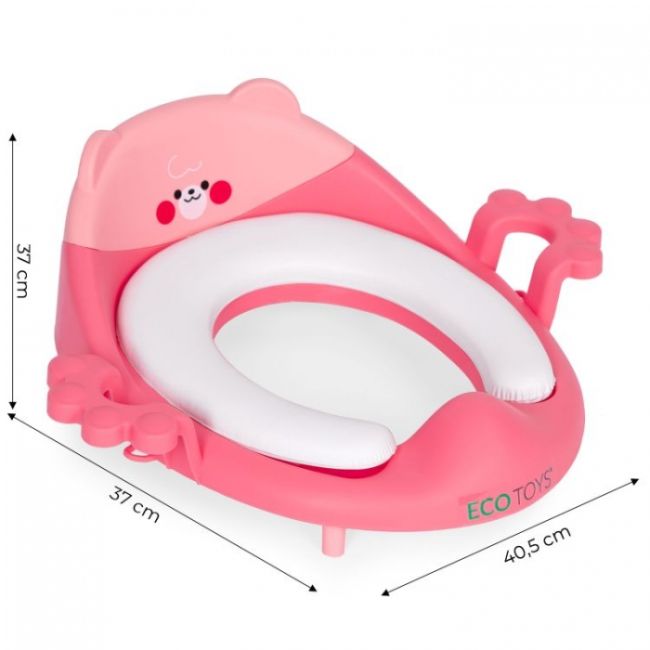 Reductor toaleta cu manere pentru copii ecotoys pp104 - roz edeedipp104pink