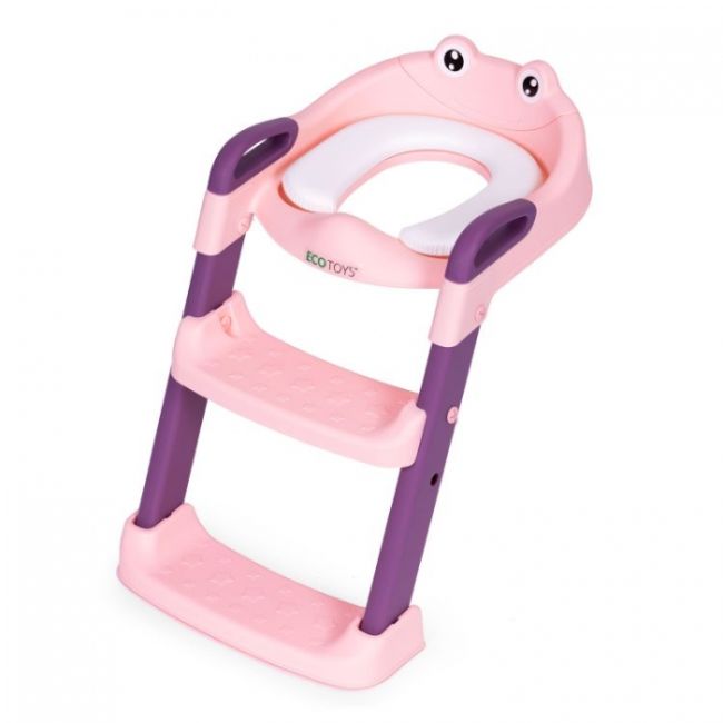 Reductor toaleta cu scara pentru copii ecotoys pp8001 - roz edeedipp8001pink