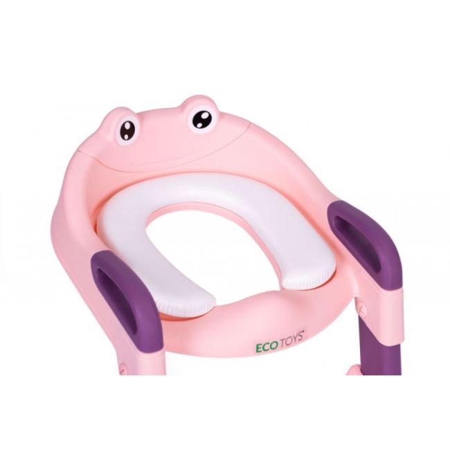 Reductor toaleta cu scara pentru copii ecotoys pp8001 - roz edeedipp8001pink