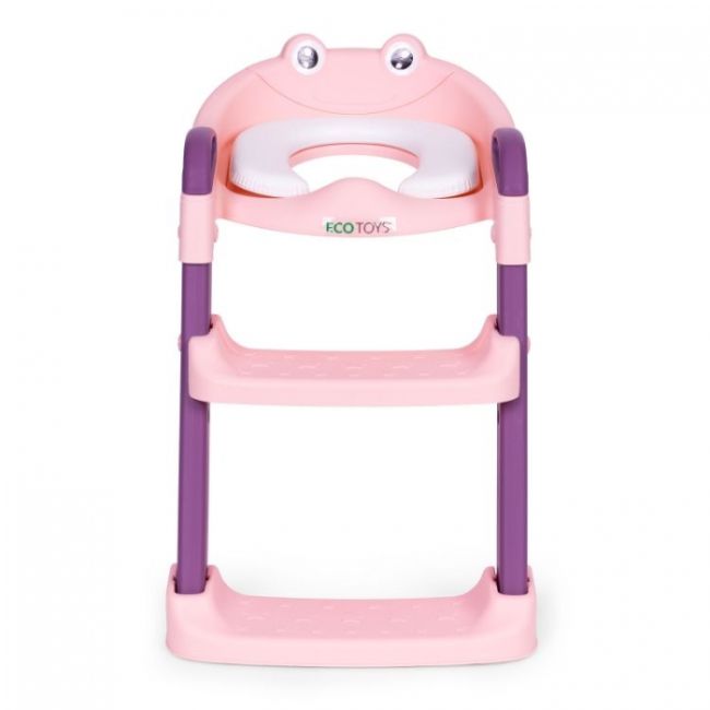 Reductor toaleta cu scara pentru copii ecotoys pp8001 - roz edeedipp8001pink