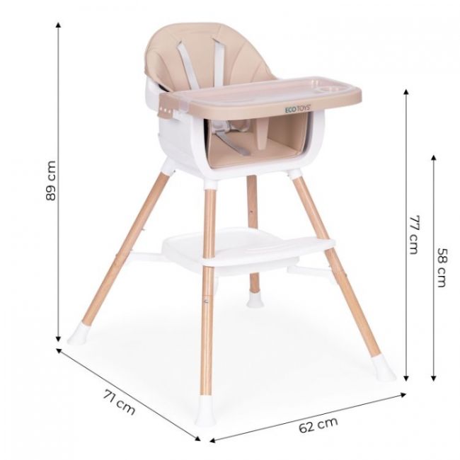 Scaun de masa 2 in 1 ecotoys hc508 - bej edeedihc508beige