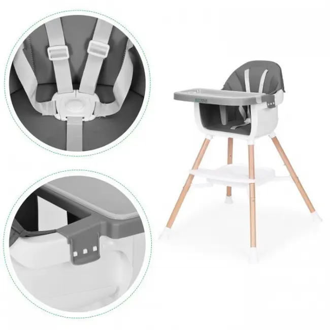 Scaun de masa 2 in 1 ecotoys hc508 - gri edeedihc508grey