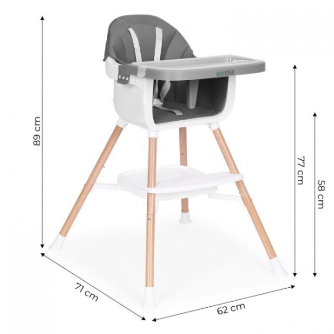 Scaun de masa 2 in 1 ecotoys hc508 - gri edeedihc508grey