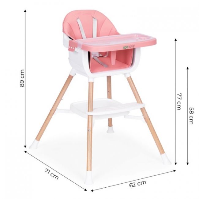 Scaun de masa 2 in 1 ecotoys hc508 - roz edeedihc508pink