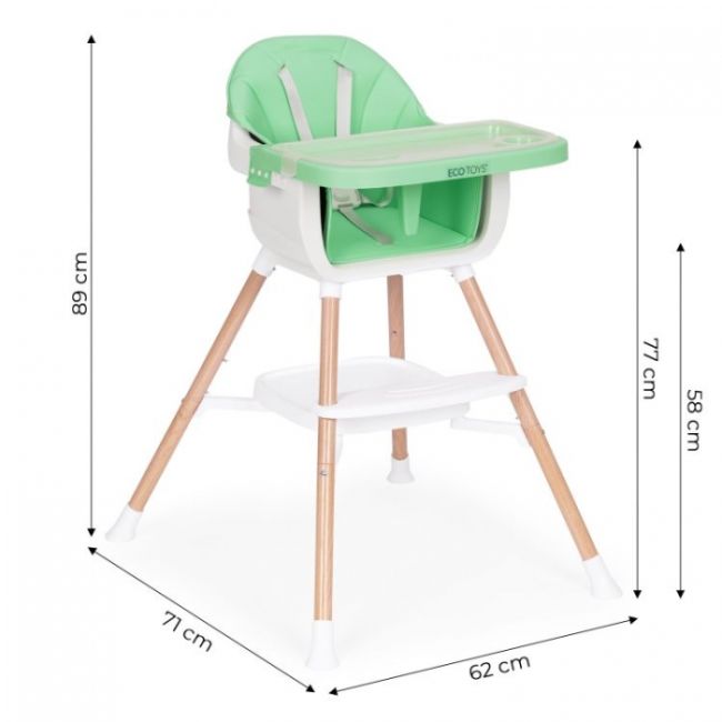 Scaun de masa 2 in 1 ecotoys hc508 - verde edeedihc508green