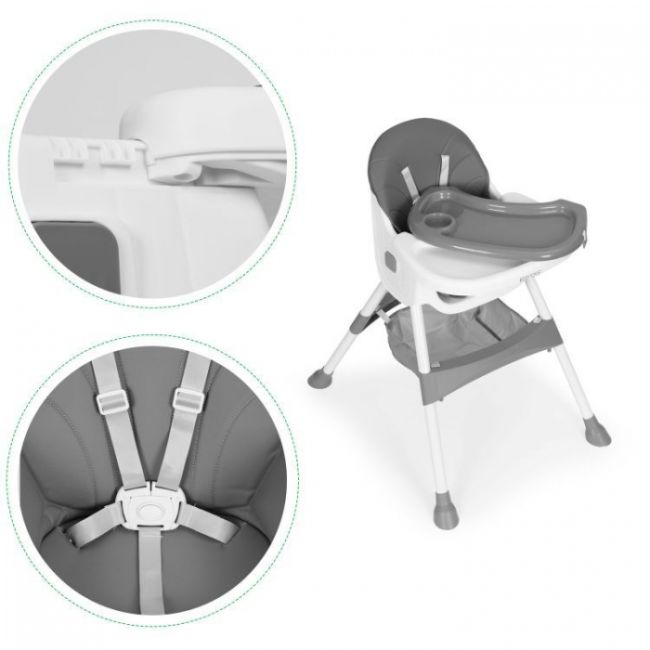 Scaun de masa pentru copii ecotoys hc521 - gri edeedihc521grey