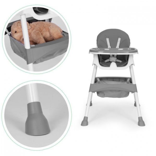 Scaun de masa pentru copii ecotoys hc521 - gri edeedihc521grey