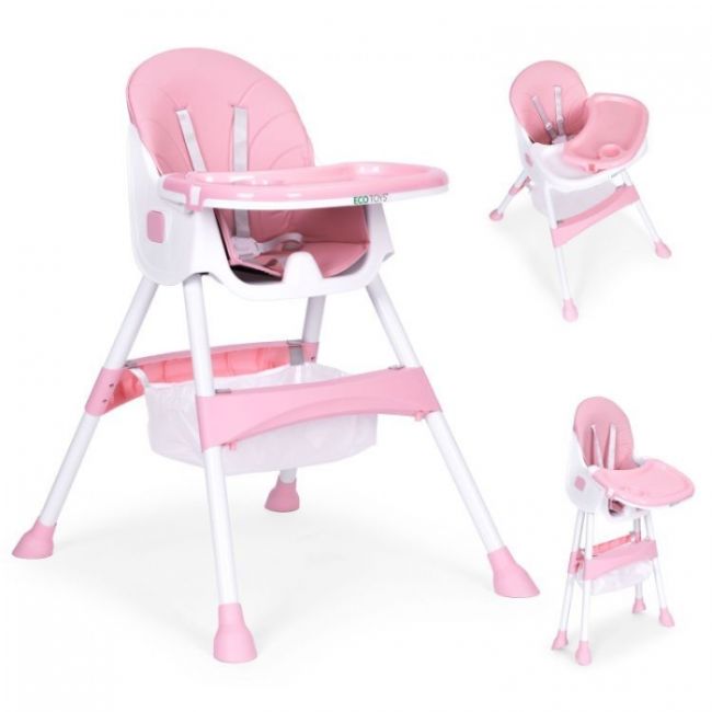 Scaun de masa pentru copii ecotoys hc521 - roz edeedihc521pink