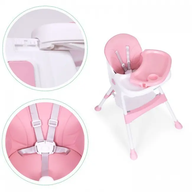 Scaun de masa pentru copii ecotoys hc521 - roz edeedihc521pink