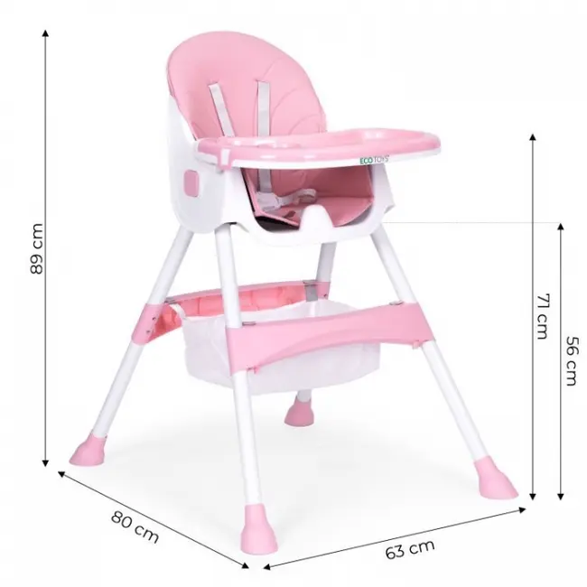 Scaun de masa pentru copii ecotoys hc521 - roz edeedihc521pink