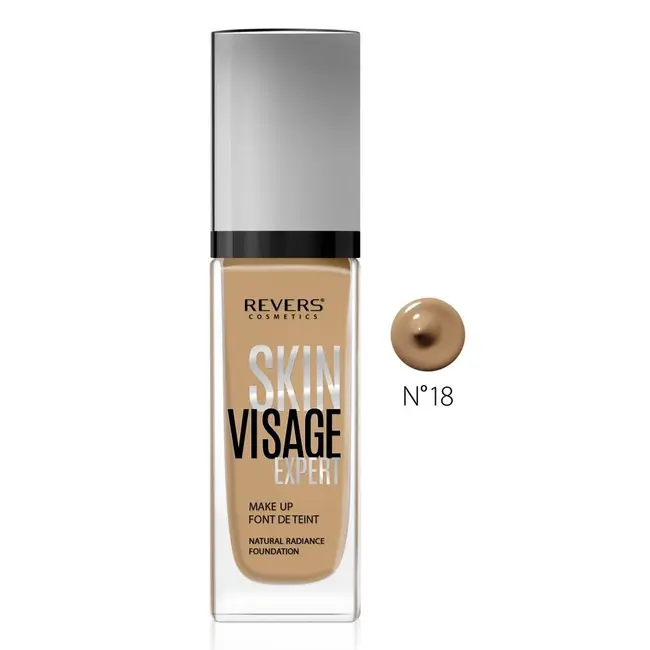 Set 12 bucati Fond de ten cu pompita, Skin Visage Expert, Revers, 30 ml