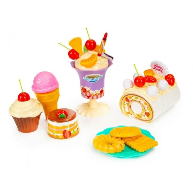 Set tort aniversar cu accesorii, 76 de elemente, ecotoys hc429509 edeedihc429509