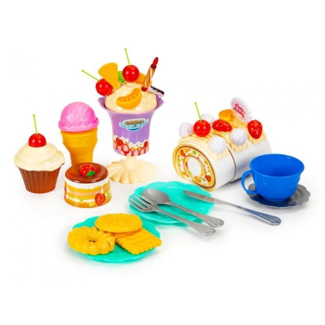 Set tort aniversar cu accesorii, 76 de elemente, ecotoys hc429509 edeedihc429509