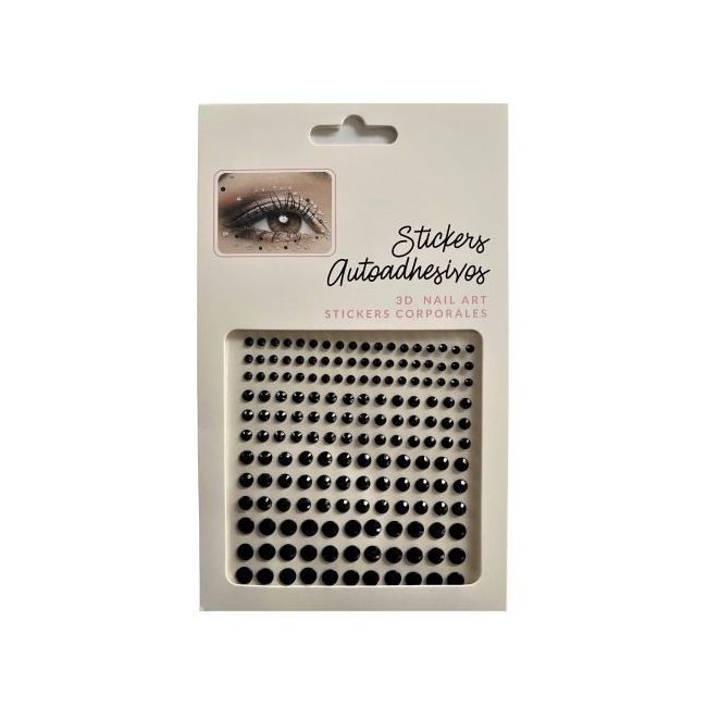 Strassuri autoadezive pentru machiaj Black Drops, pentru fata, corp, unghii, Chique