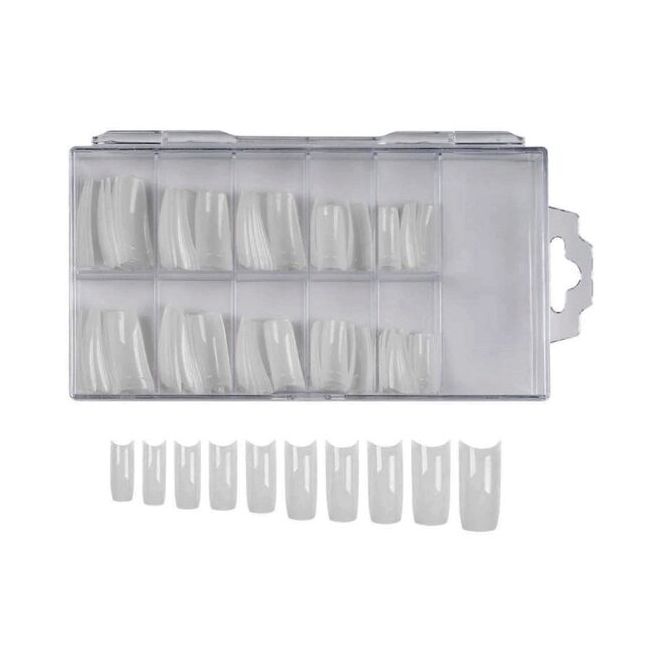 Tipsuri pentru unghii, albe, set de 100buc
