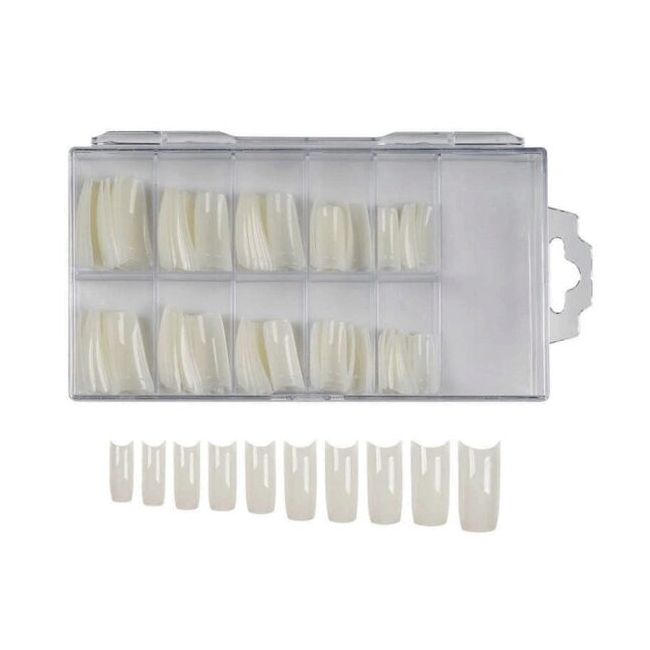 Tipsuri pentru unghii, natur, set de 100buc