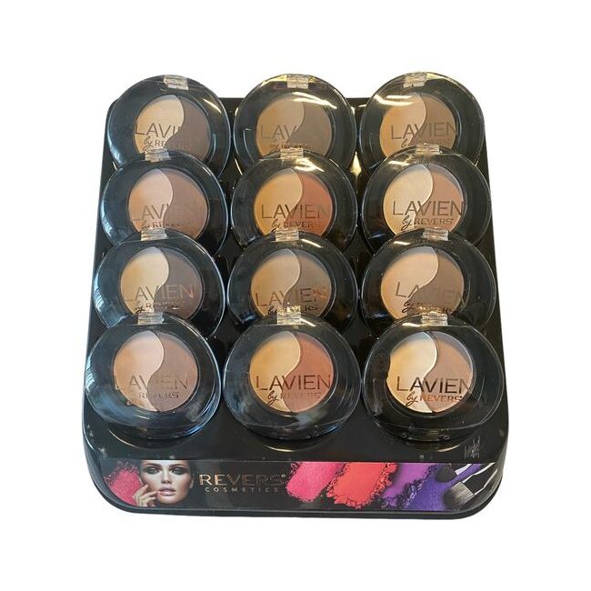 Fard de pleoape in doua nuante, Lavien Duo, Setul 1 mixt, 12 bucati, nuante mate, nude