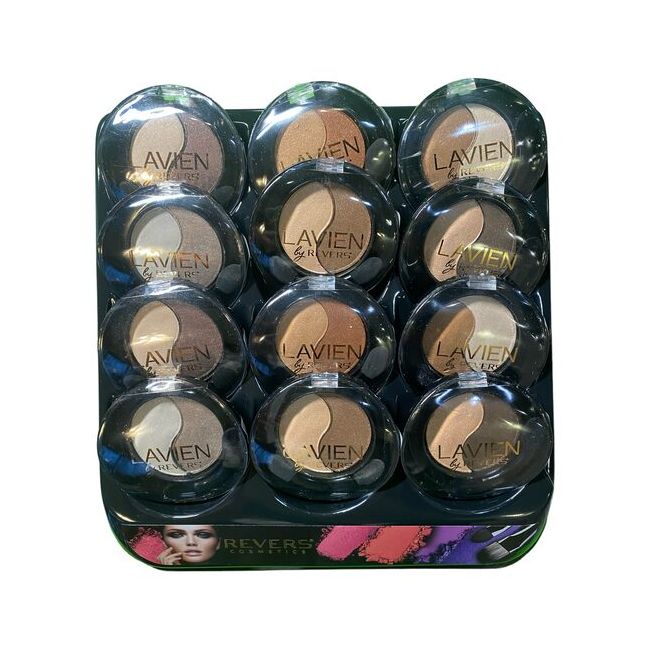 Fard de pleoape in doua nuante, Lavien Duo, Setul 2 mixt, 12 bucati, nuante sidefate, nude