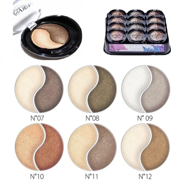 Fard de pleoape in doua nuante, Lavien Duo, Setul 2 mixt, 12 bucati, nuante sidefate, nude