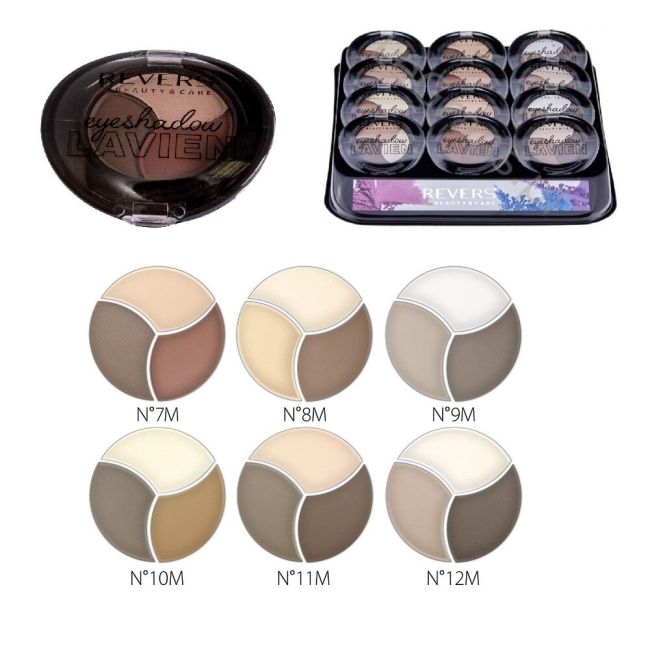 Fard de pleoape in trei nuante, Lavien Trio, Setul 1 mixt, 12 bucati, nuante nude mate