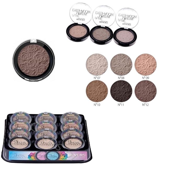 Fard de pleoape monocolor, Mineral Pure, Setul 1, mixt de 12 bucati, nuante mate, nude