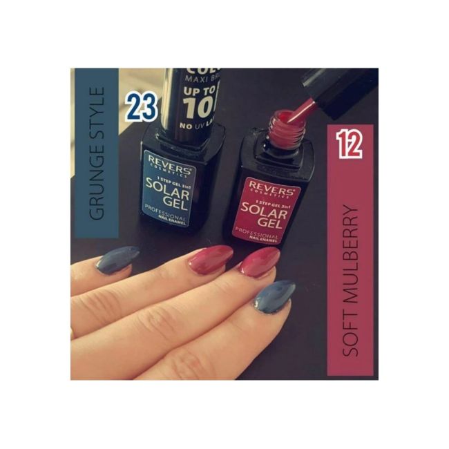 Lac de unghii Solar Gel, Revers, 12 ml, albastru, nr 23, grunge style