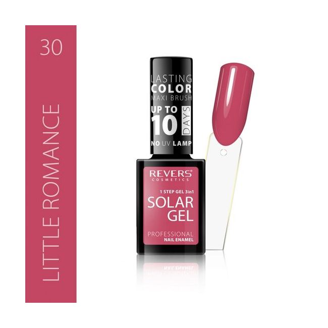 Lac de unghii Solar Gel, Revers, 12 ml, roz, nr 30, little romance