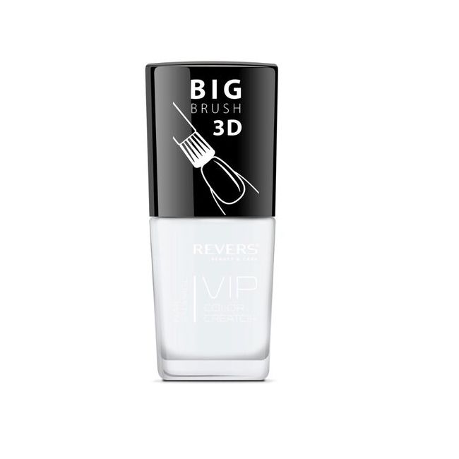 Lac de unghii Vip, 3D, Revers, alb, 12 ml, Nr 002 - mat