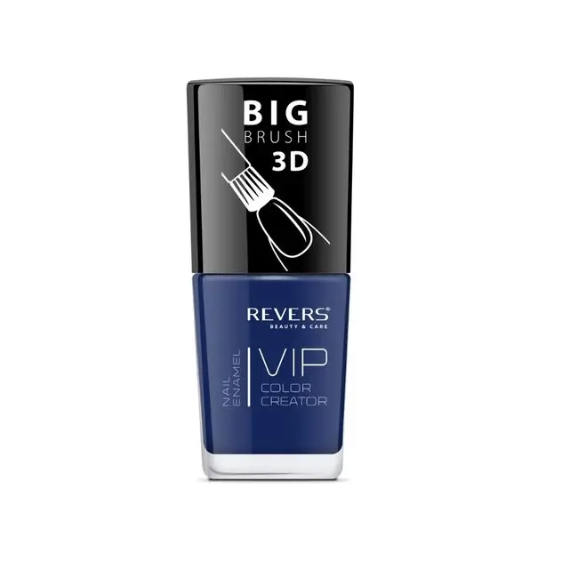 Lac de unghii Vip, 3D, Revers, albastru inchis, mat, 12 ml, Nr 009