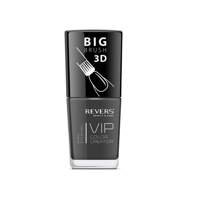 Lac de unghii Vip, 3D, Revers, gri, mat, 12 ml, Nr 005 - inchis