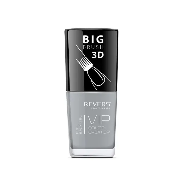 Lac de unghii Vip, 3D, Revers, gri, mat, 12 ml, Nr 101 - gri