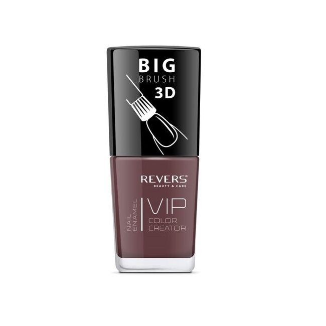 Lac de unghii Vip, 3D, Revers, maro inchis, 12 ml, Nr 014 - mat