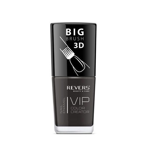 Lac de unghii Vip, 3D, Revers, negru, 12 ml, Nr 004 - mat