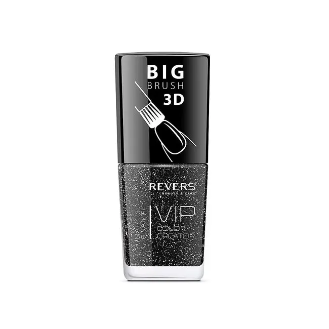 Lac de unghii Vip, 3D, Revers, negru, 12 ml, Nr 122 - sidefat, cu particule