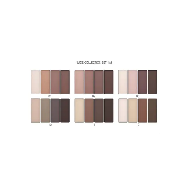 Set 12 bucati fard de pleoape Gallant, Nude Collection, Sidef