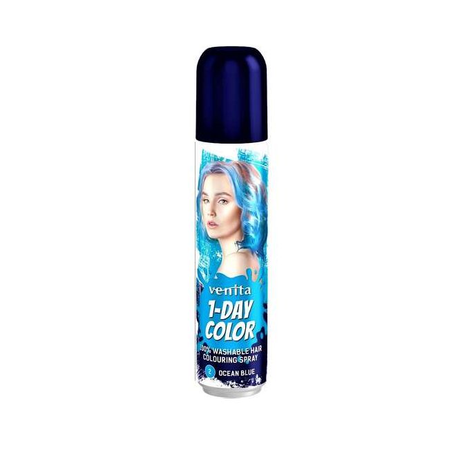 Spray colorant pentru par, fixativ, Venita, 1-Day Color, nr 02, Albastru deschis