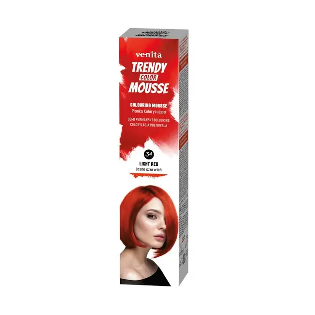 Spuma coloranta de par Trendy, Venita, nr 34, Light Red, rosu aprins