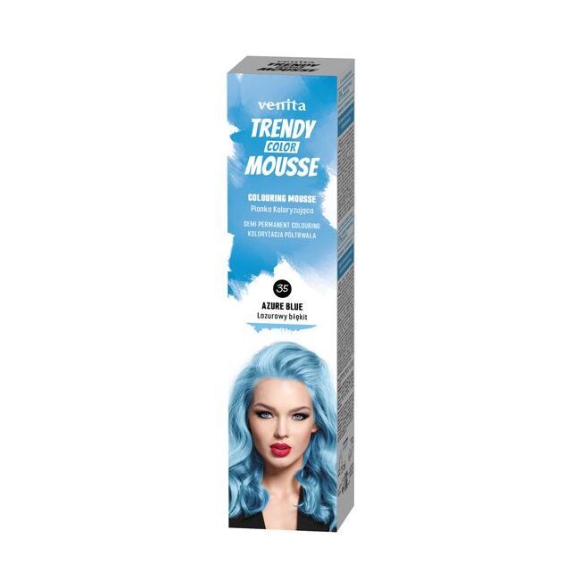 Spuma coloranta de par Trendy, Venita, nr 35, Azur Blue, albastru azuriu
