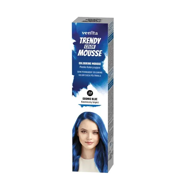 Spuma coloranta de par Trendy, Venita, nr 39, Cosmic Blue, albastru inchis