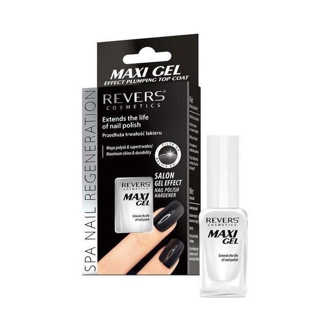 Top coat cu efect de gel si filtru UV, Maxi Gel Plumping Effect, Revers, 10ml
