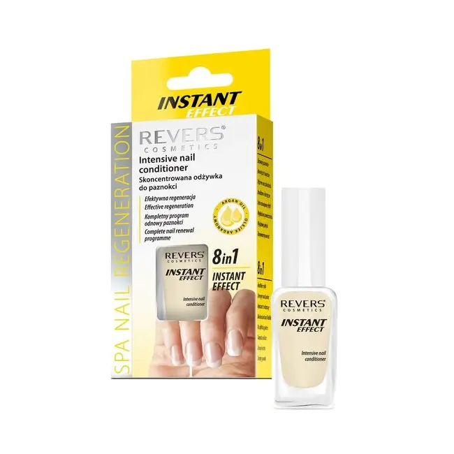 Tratament express regenerant pentru unghii Instant Effect, 8 in 1, cu ulei de argan si vitamina E, uscare rapida, Revers, 10ml