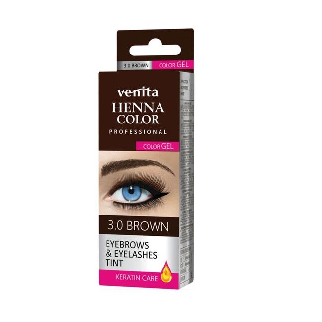 Vopsea de gene si sprancene  Henna Color Gel, Maro Inchis, 3.0, Venita, 15ml