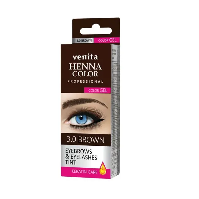 Vopsea de gene si sprancene  Henna Color Gel, Maro Inchis, 3.0, Venita, 15ml