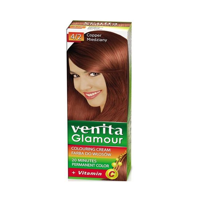 Vopsea de par, permanenta, Glamour, Venita, Nr. 4/2, Aramiu