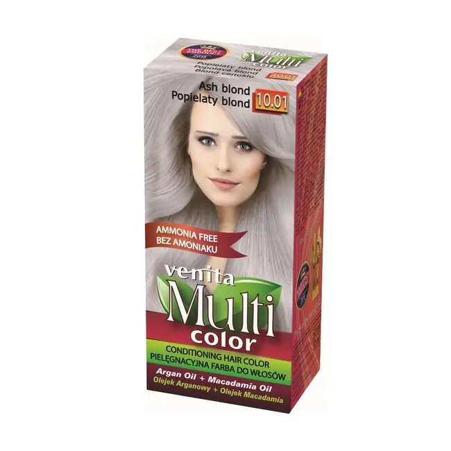 Vopsea de par fara amoniac, Multicolor, Venita, 50 ml, Nr. 10.01, Ash Blond
