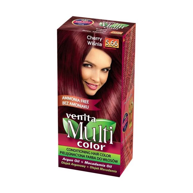 Vopsea de par fara amoniac, Multicolor, Venita, 50 ml, Nr. 5.66, Cherry