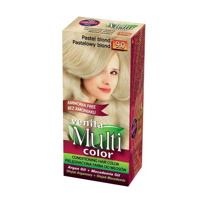 Vopsea de par fara amoniac, Multicolor, Venita, 50 ml, Nr. 9.0, Pastel Blond