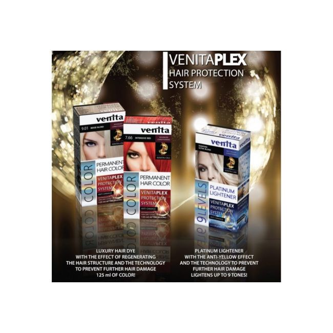 Vopsea de par permanenta, Venita Plex, 125 ml, Nr 7.0, Blond Natural, 125ml